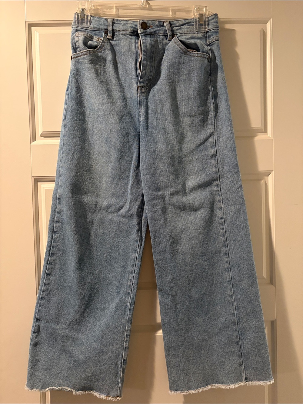 Girls Copper Key Light Wash Wide Leg Jeans - Size 12